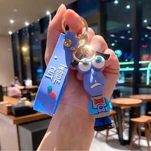 Inside Out Character Keychain with Blue Strap